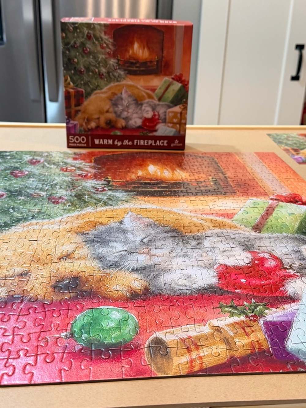 Warm by the Fireplace 500-Piece Galison Jigsaw Puzzle - Cats